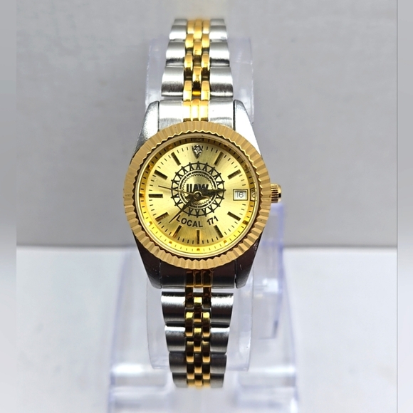 Womens President Date UAW Union Local 171 Two-Tone Wrist Watch New Battery - Picture 1 of 10